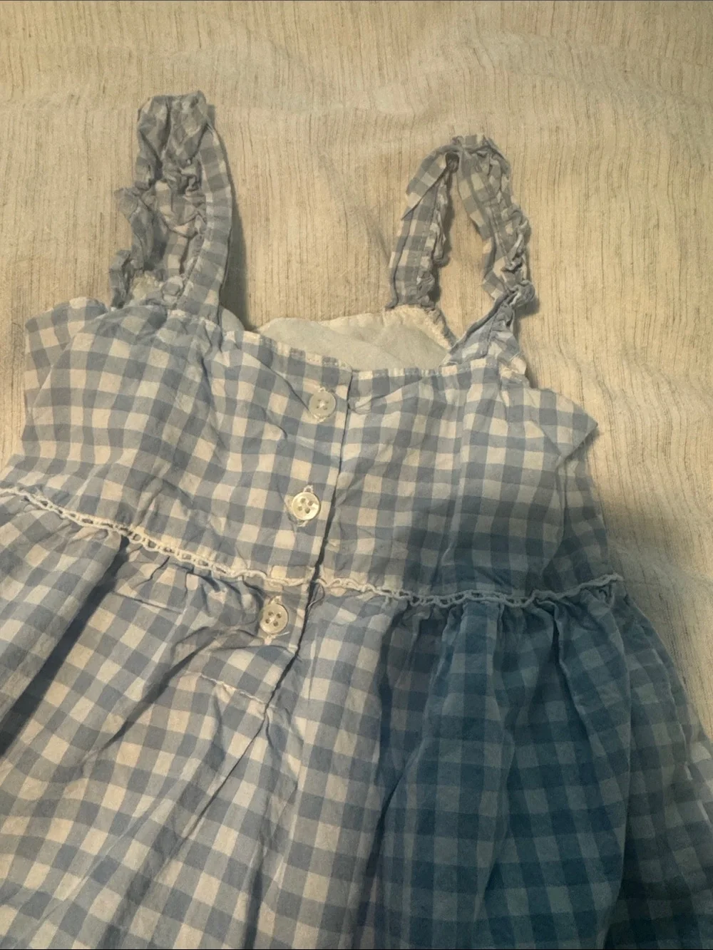 Carter's Light Blue Gingham Tiered Sundress